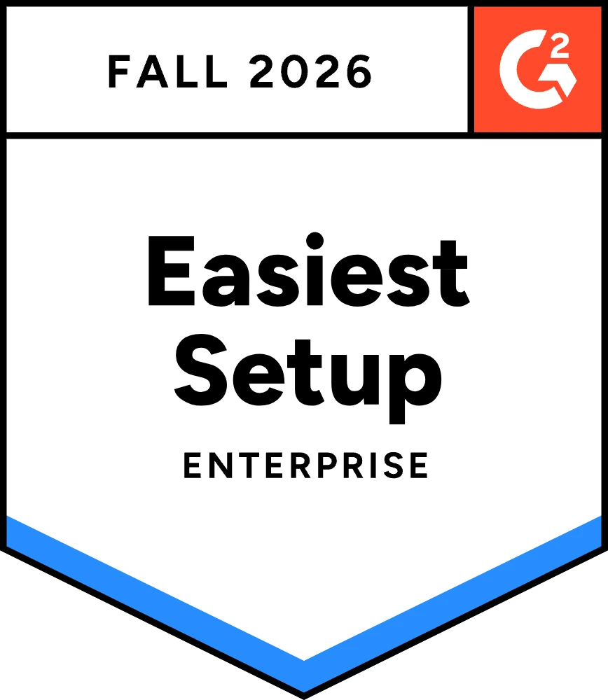 G2 Easiest Setup, Enterprise — Fall 2026
