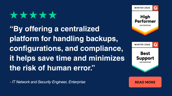 BackBox Recognized as a High Performer in G2 Winter 2026 Report for Network Automation Tools