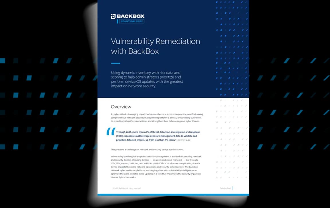 Cover page for the Closed-Loop Vulnerability Remediation with Backbox solution brief