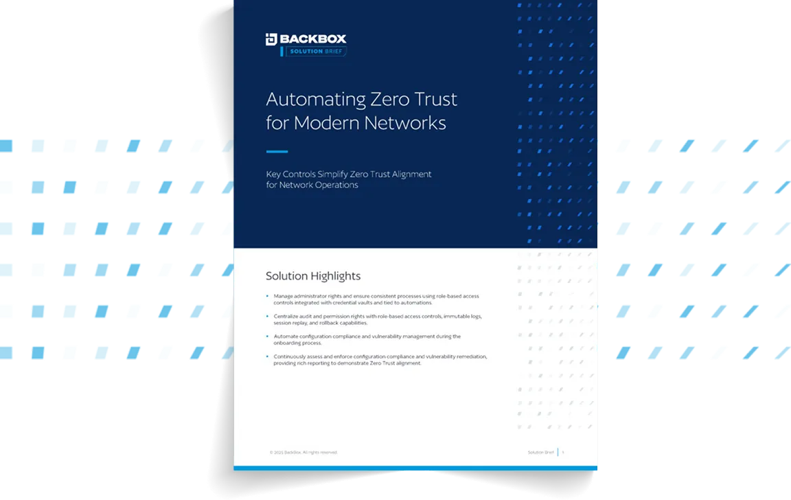 Cover image for the Automating Zero Trust for Modern Networks solution brief
