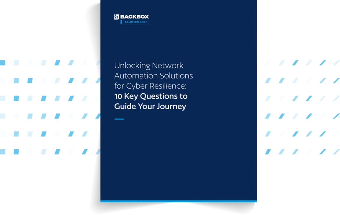 Cover for the 10 Key Questions to Guide Your Network Automation Journey Solution Brief