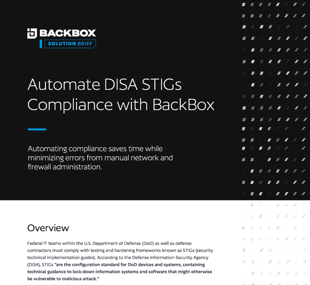 Automate DISA STIGs Compliance with BackBox