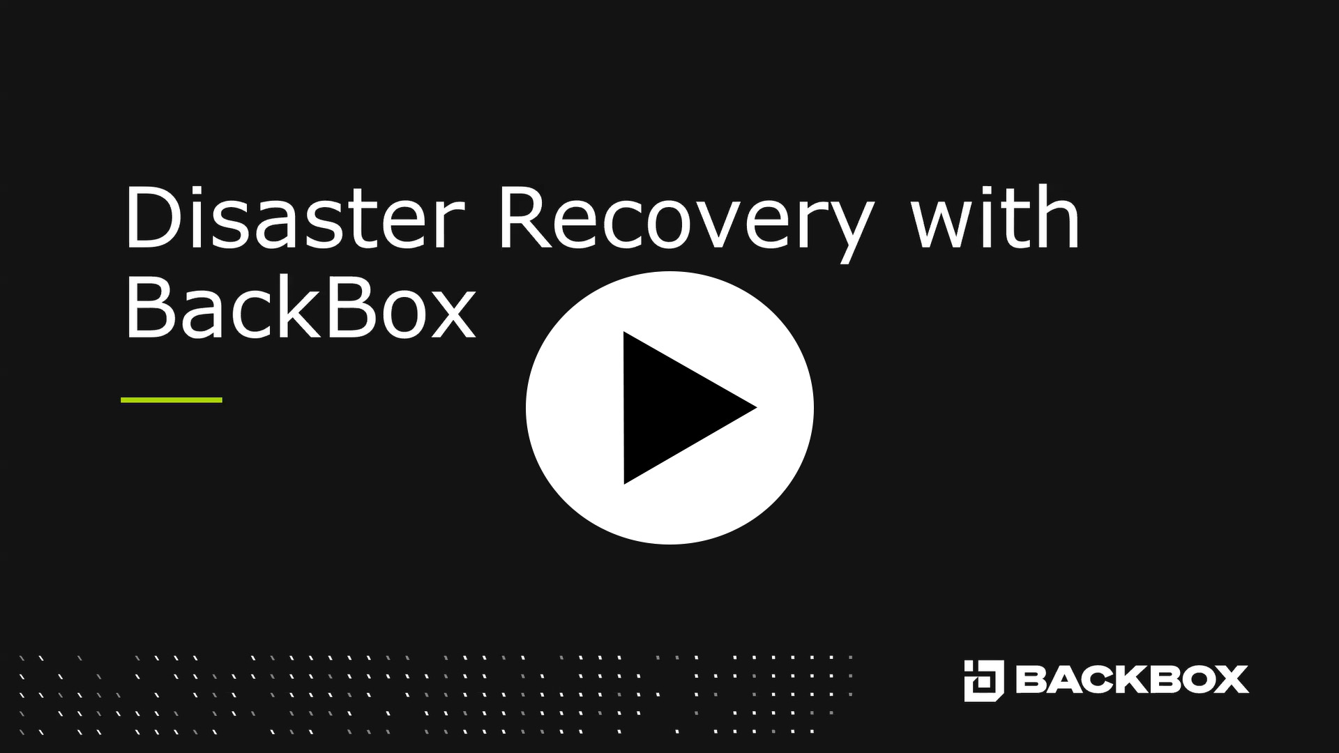 disaster recovery demo video