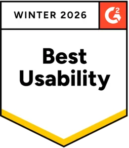 G2 Best Usability winter 2026 badge